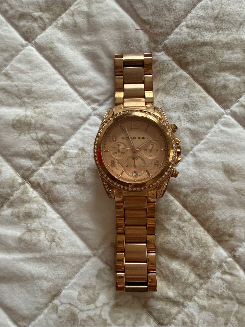 Michael Kors Rose Gold Crystal-Trim Bracelet Watch